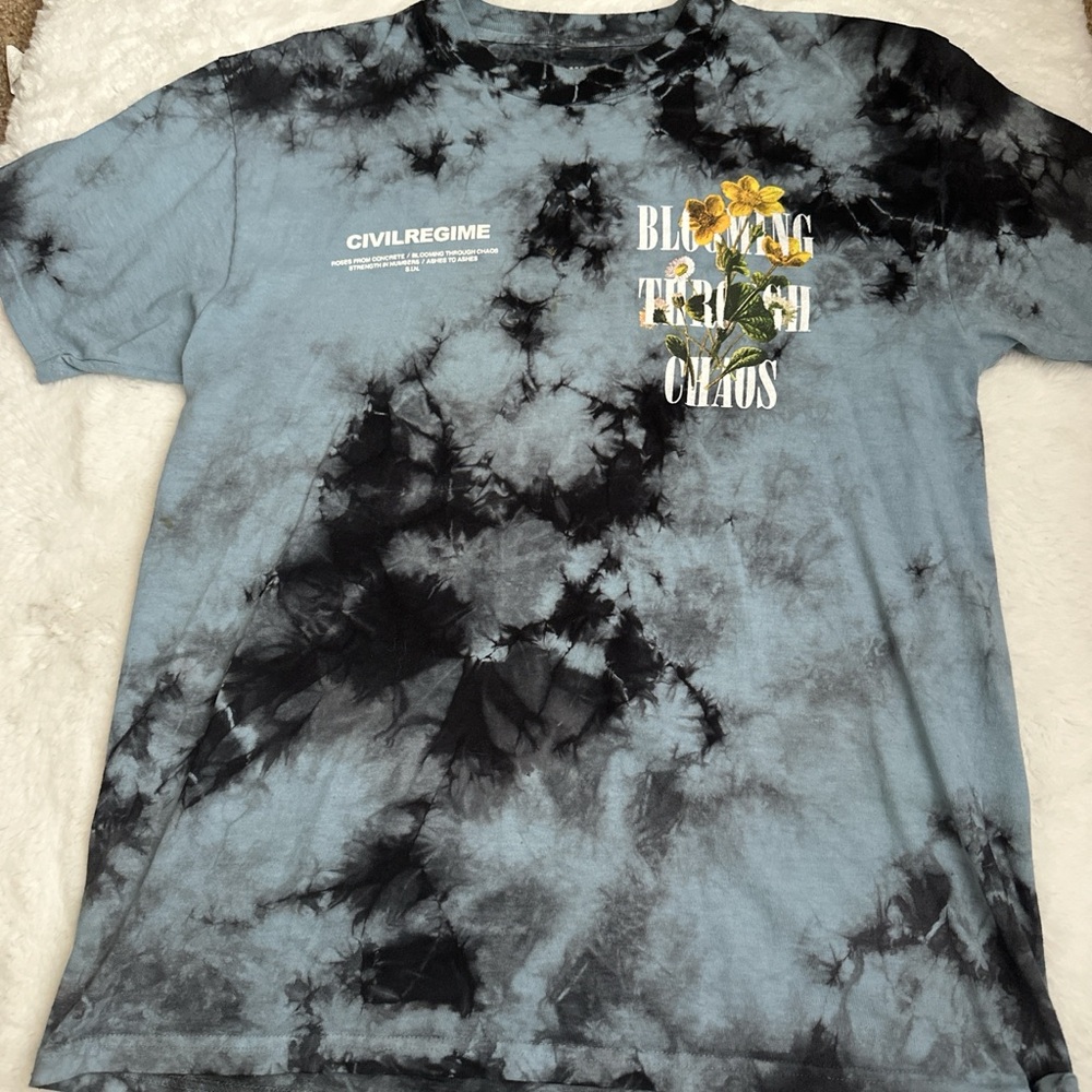 Civil Regime Black and Blue Tie-Dye Men's Tee
